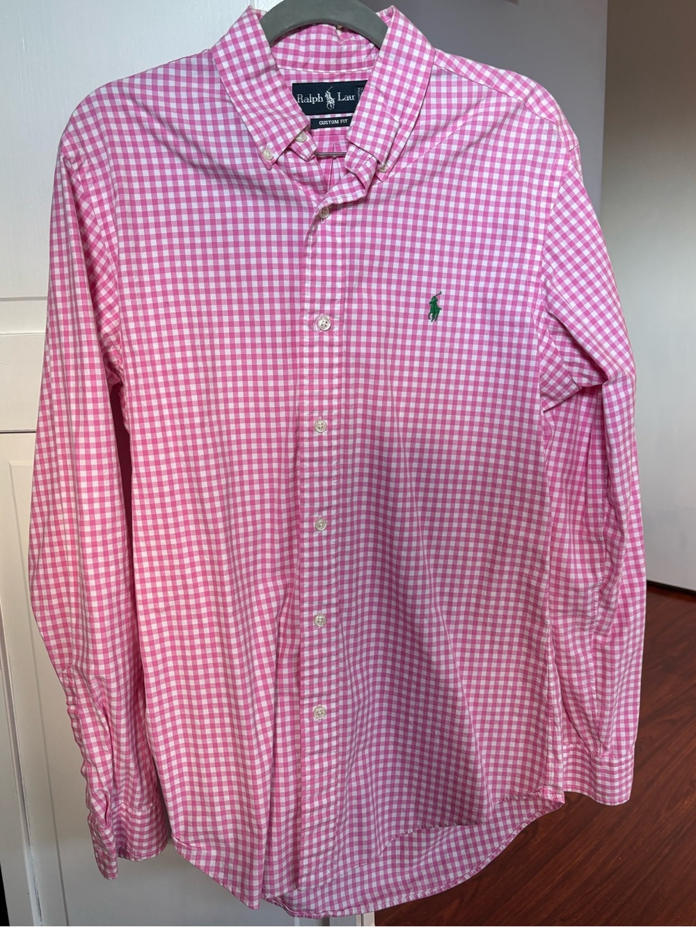 Polo Ralph Lauren Men’s Pink Gingham Custom Fit Button Down